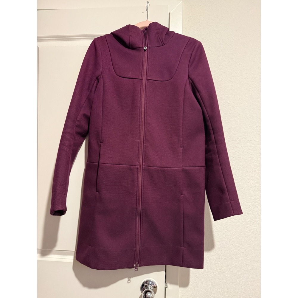 Lululemon Plum Berry Soft Shell Hooded Jacket Parka Purple Full Zip trench Coat